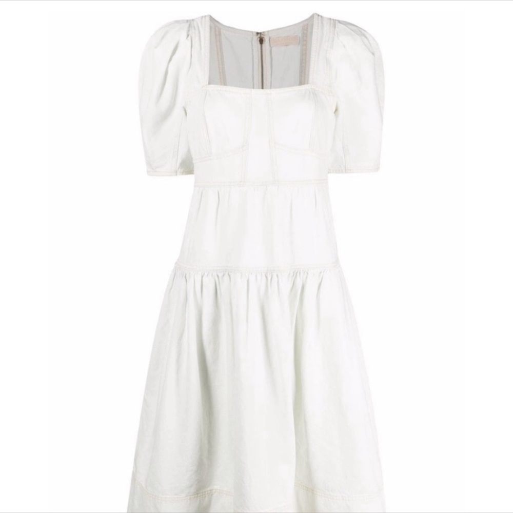 ULLA JOHNSON Ames White Midi Dress Sz 6 - Picture 6 of 6